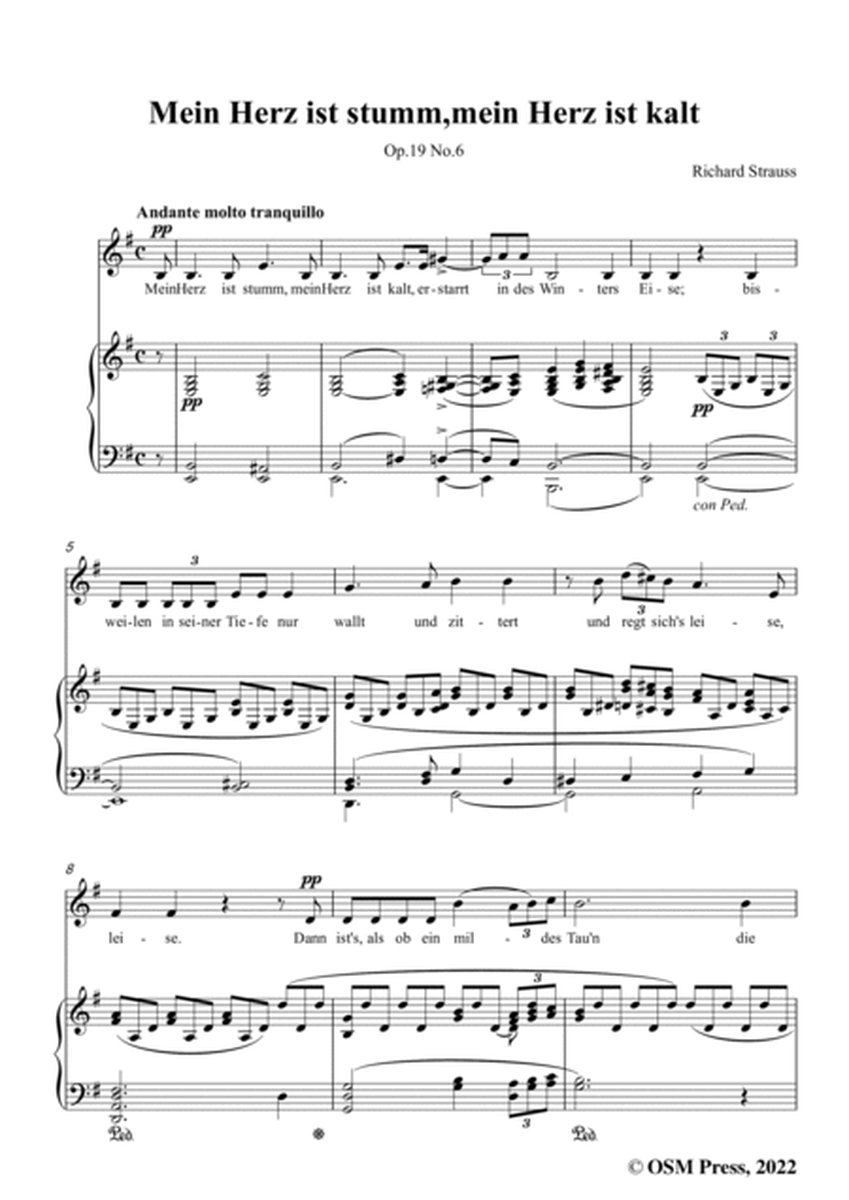 Richard Strauss-Mein Herz ist stumm,mein Herz ist kalt,in e minor image number null