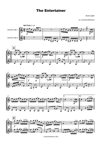 The Entertainer by Scott Joplin, Clarinet Duet image number null