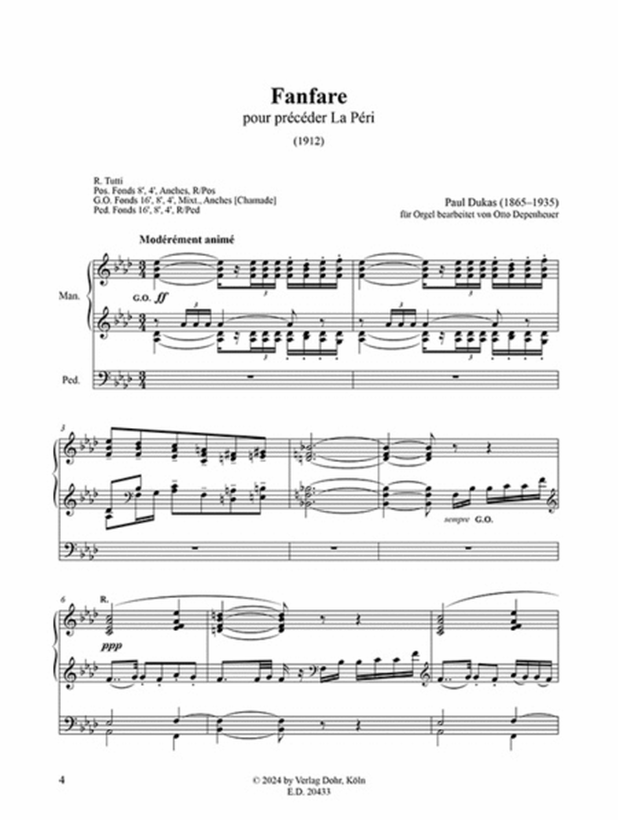 Fanfare – Prélude élégiaque (für Orgel)