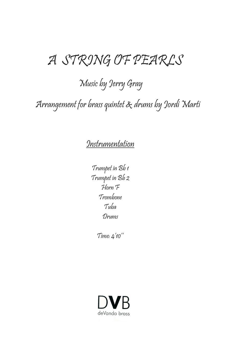 A String Of Pearls A String Of Pearls Brass Quintet scores gallery preview page 2