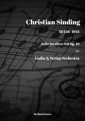 Book cover for Sinding Suite im alten Stil Op 10 for Violin & String Orchestra