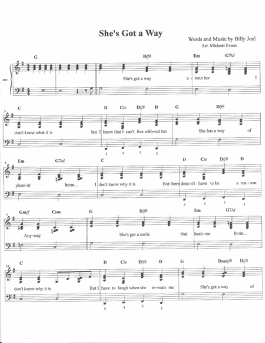 She's Got A Way Piano Solo scores gallery preview page 2