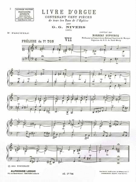 Livre D'orgue No. 1 Vol. 2 (organ)