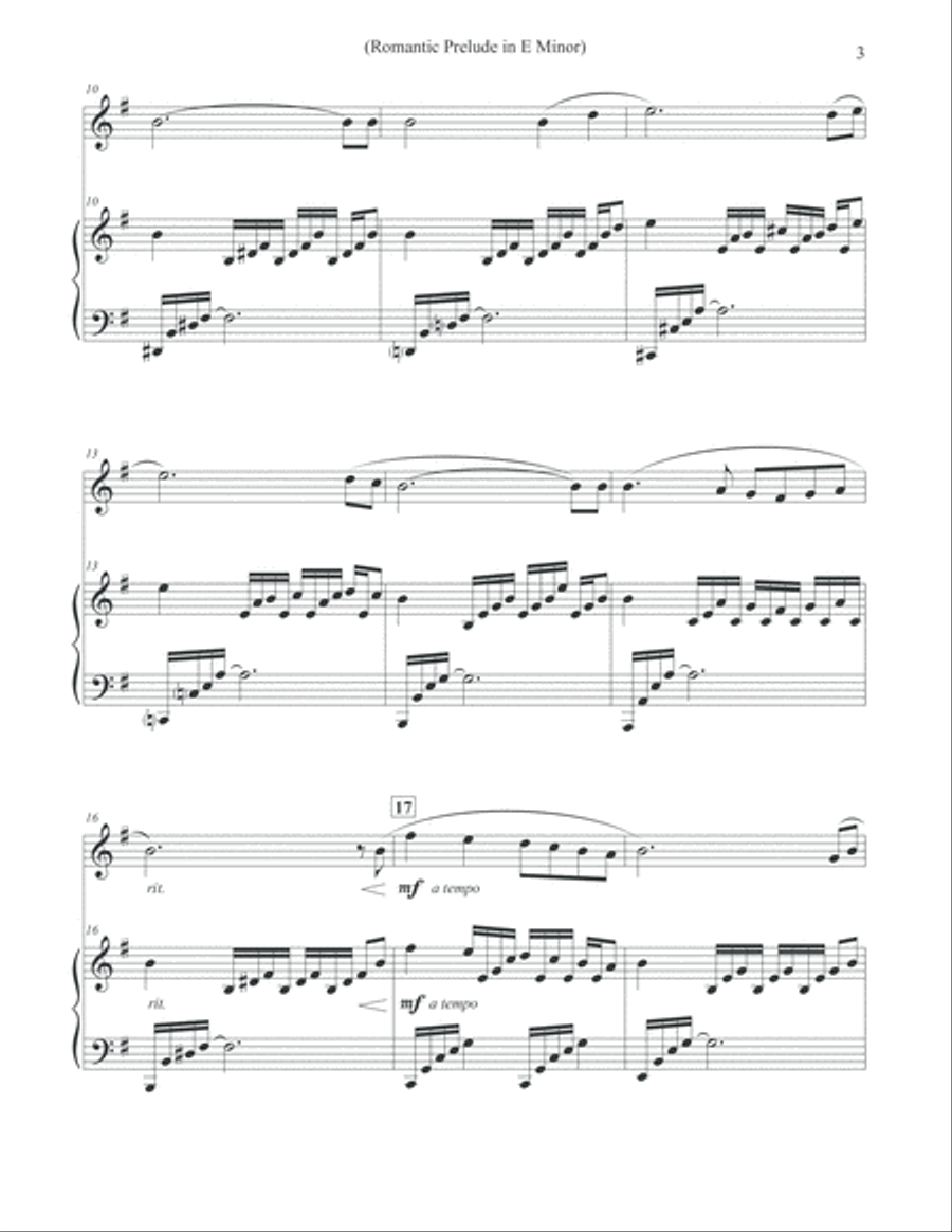 Romantic Prelude in E Minor - Oboe & Piano Piano scores gallery preview page 3