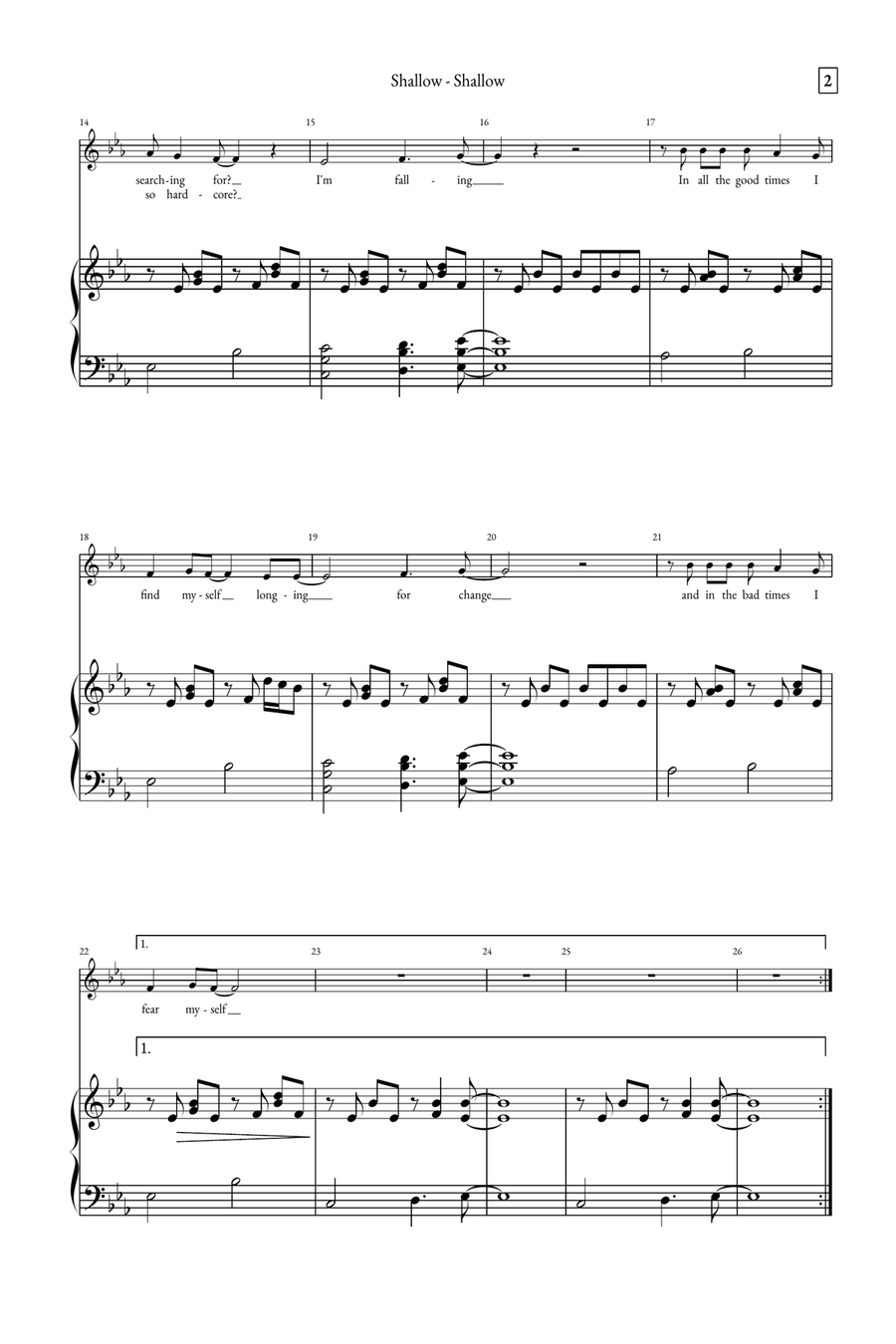 Shallow A Cappella scores gallery preview page 2