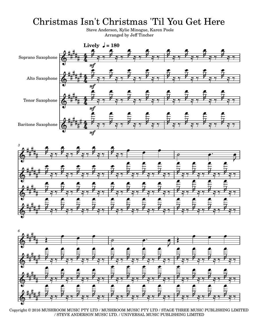 Christmas Isn't Christmas 'til You Get Here Saxophone Quartet scores gallery preview page 2