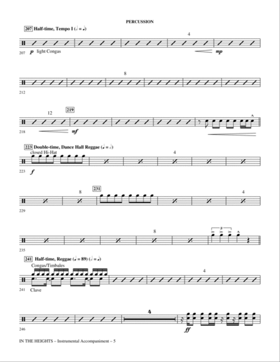 In The Heights (Choral Medley) (arr. Mac Huff) - Percussion Choir scores gallery preview page 5