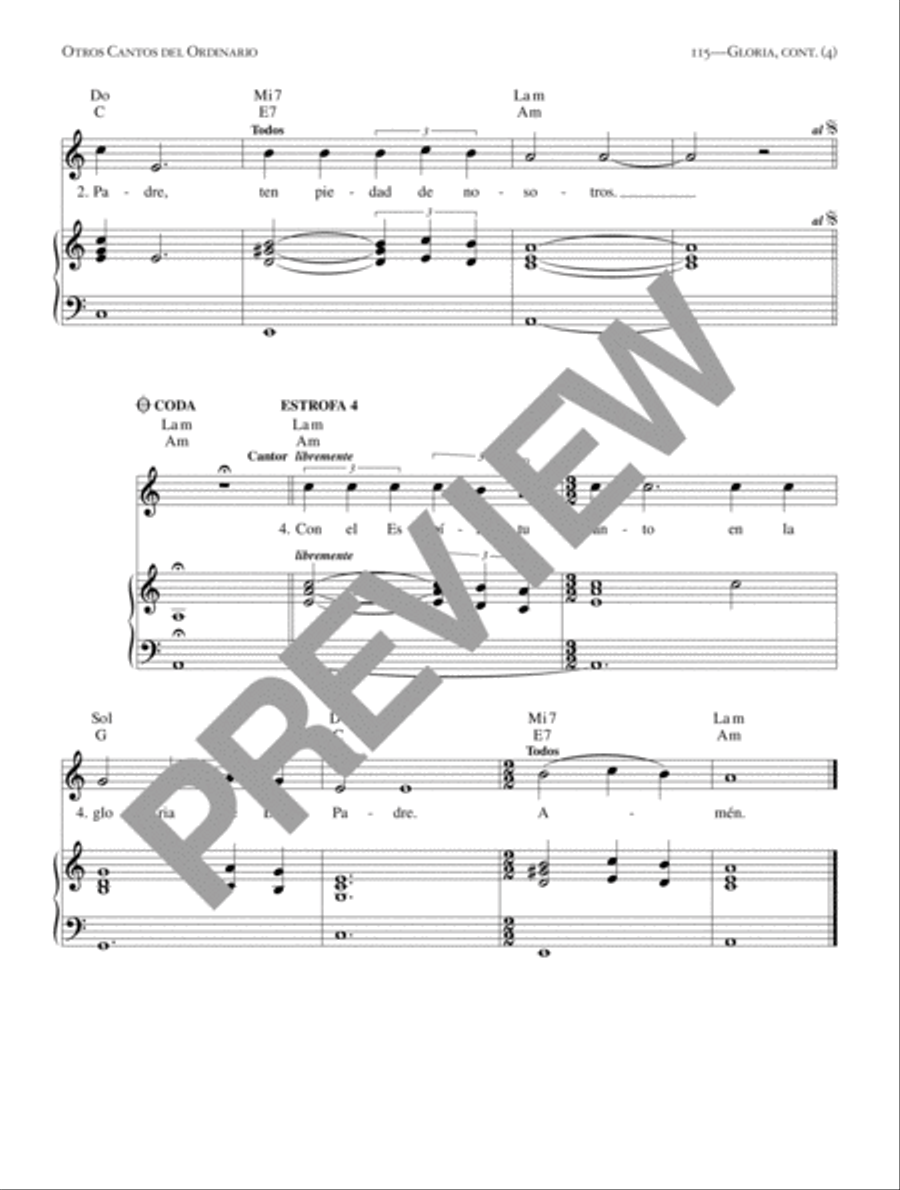 Flor y Canto Tercera Edición [Keyboard Accompaniment] Piano and Keyboard scores gallery preview page 8