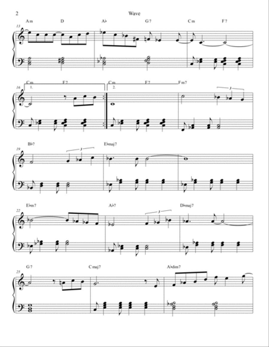 Wave Piano Solo scores gallery preview page 2