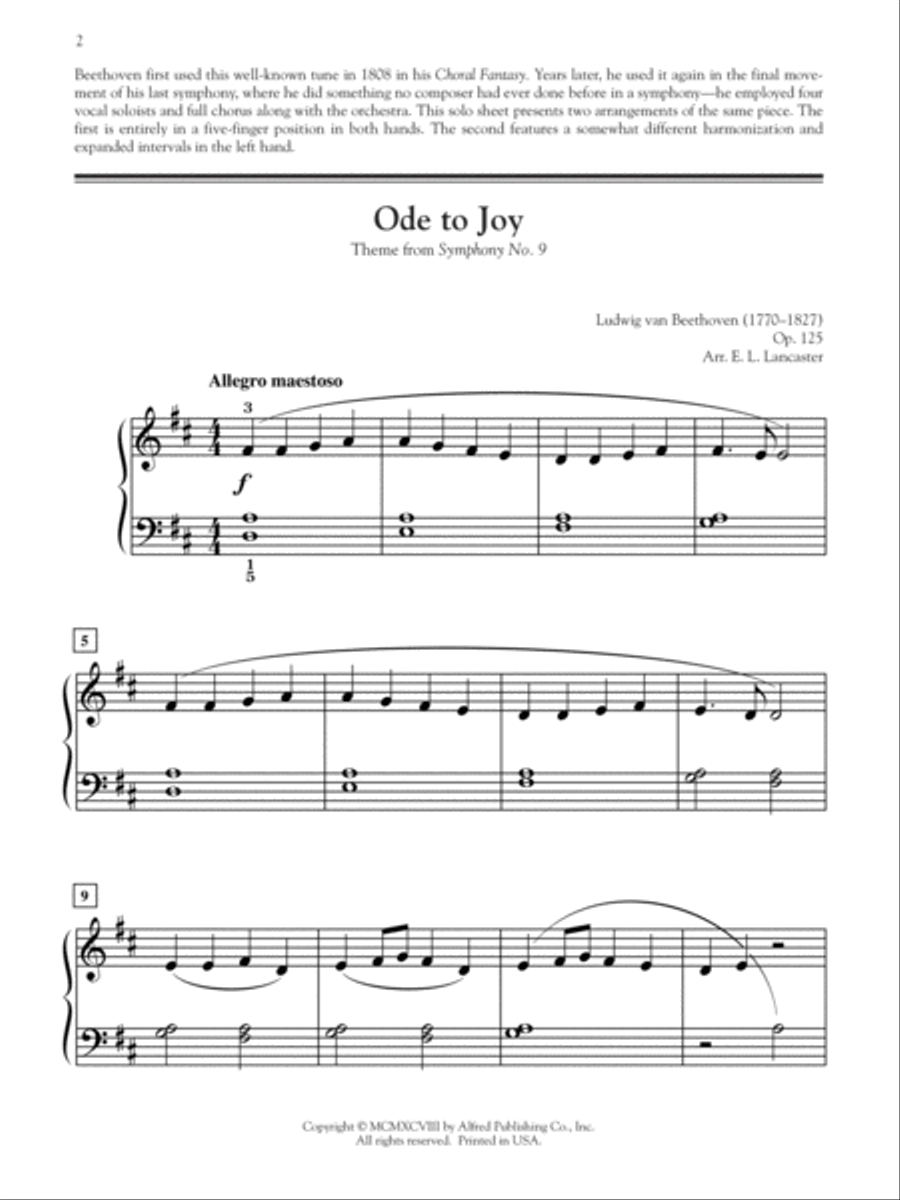 Ode to Joy (Theme from 9th Symphony)