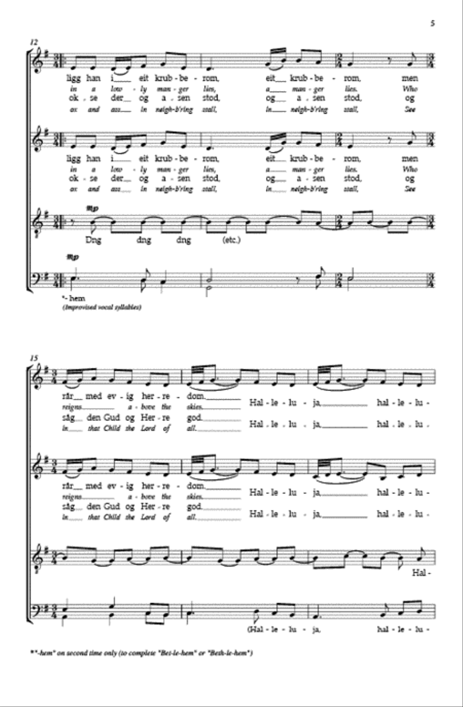 Eit barn er fodt i Bethlehem 4-Part scores gallery preview page 4