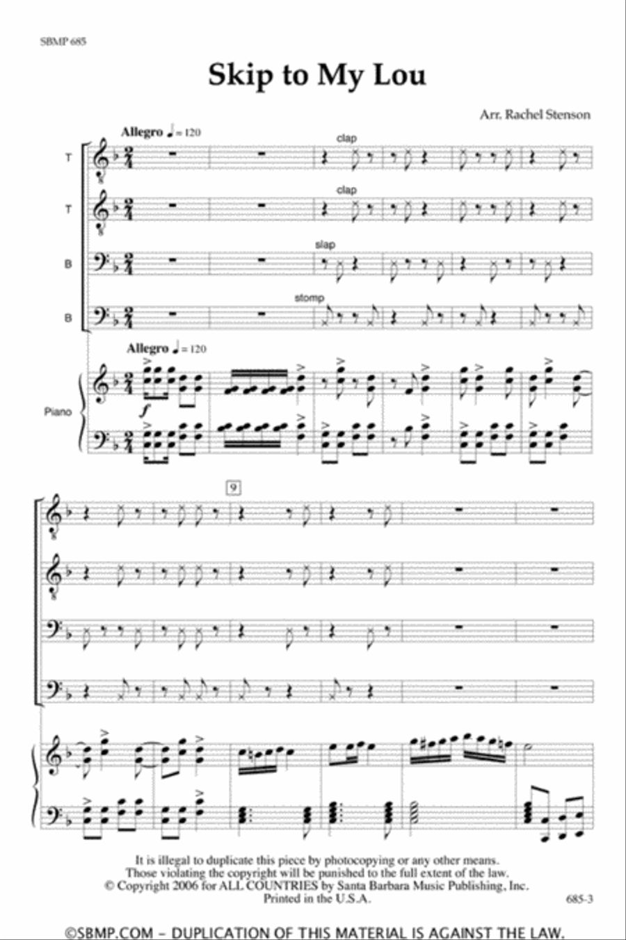 Skip to My Lou - TTBB Octavo TTBB scores gallery preview page 2