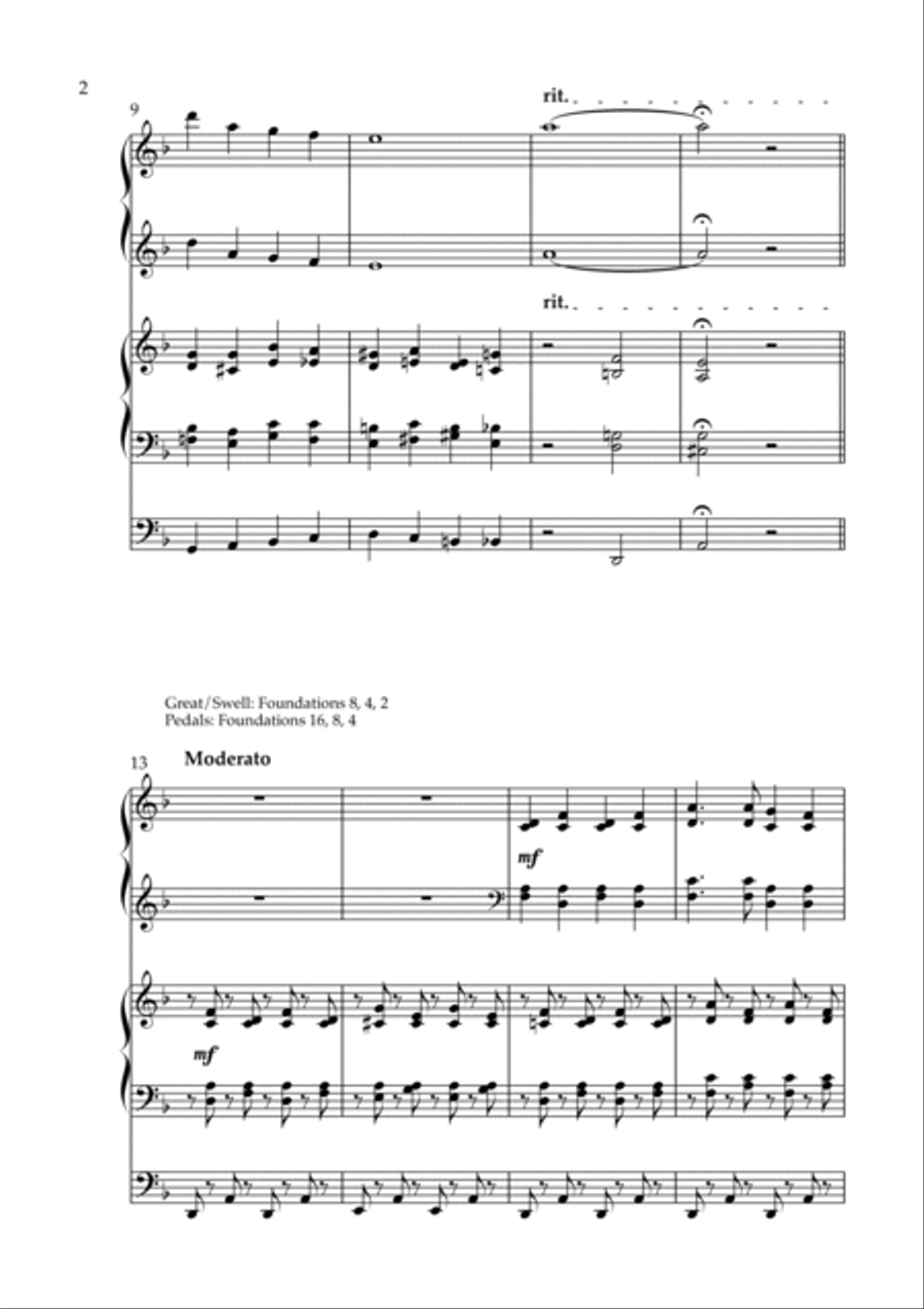 Hey, Sokoly, Op. 225 (Organ Duet) by Vidas Pinkevicius Organ Solo scores gallery preview page 2