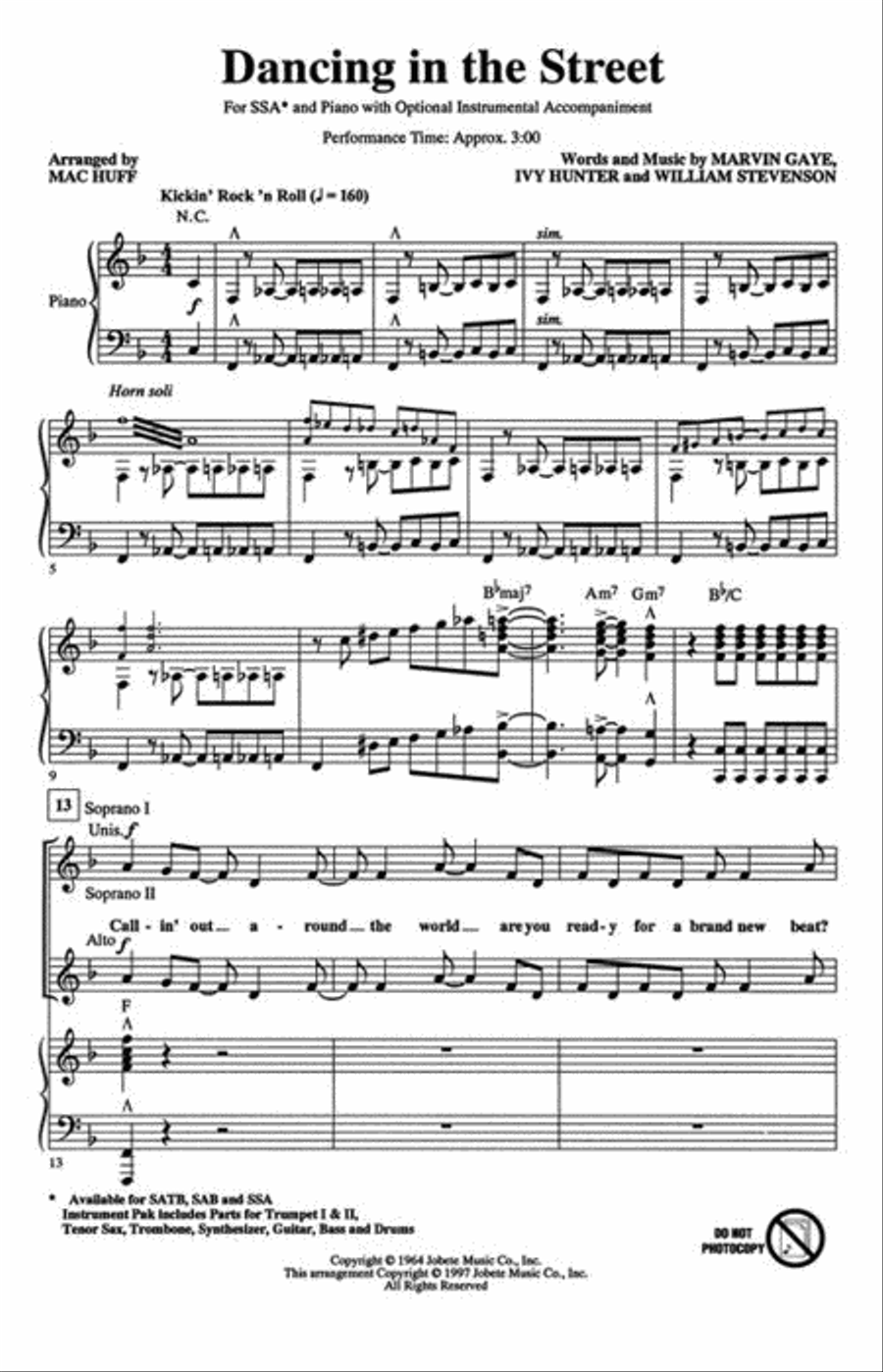 Dancing in the Street Dancing in the Street SSA scores gallery preview page 3
