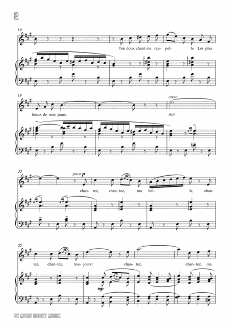 Gounod-Sérénade in A Major,for Voice and Piano Voice Solo scores gallery preview page 4