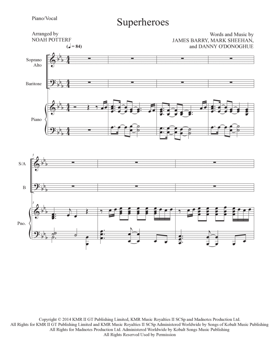 Superheroes 3-Part scores gallery preview page 1
