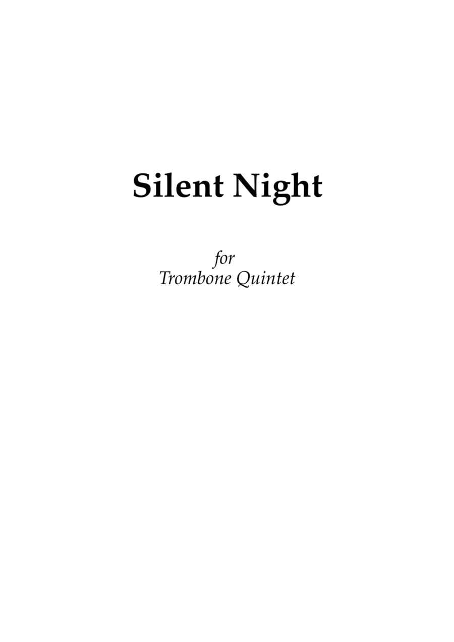 Silent Night - Trombone Quintet Trombone scores gallery preview page 1