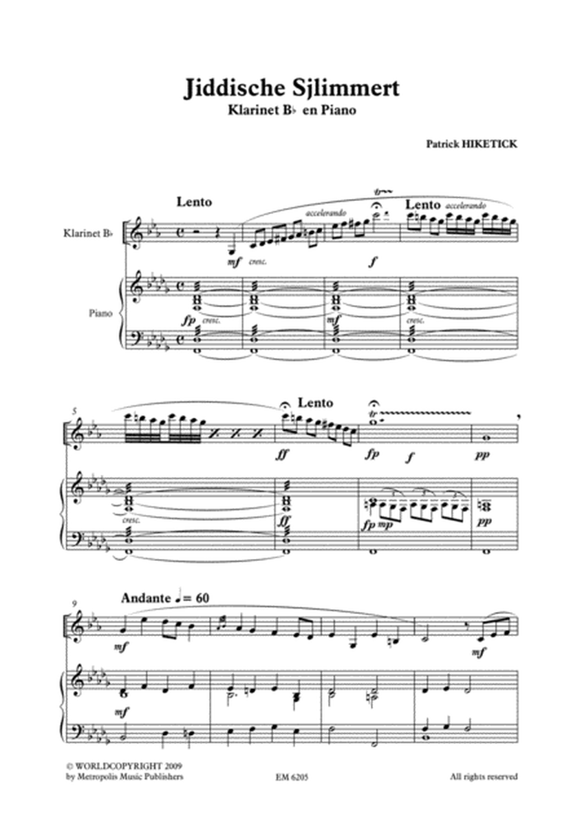 Jiddische Sjlimmert for Clarinet and Piano