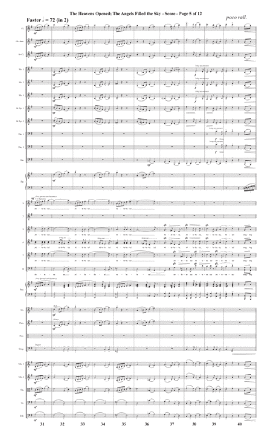 The Heavens Opened; The Angels Filled the Sky - Full Score Choir scores gallery preview page 5