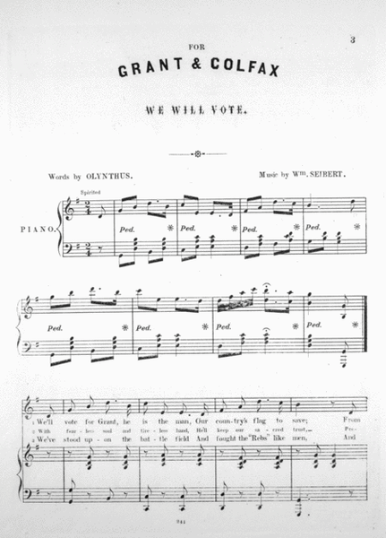 For Grant and Colfax We Will Vote. Song and Chorus