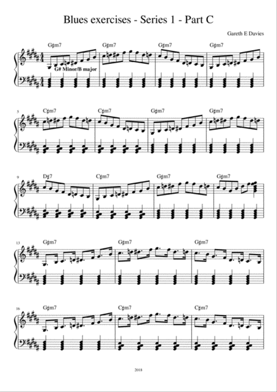 Blues Exercises - Series 1 - Part C Piano Method scores gallery preview page 1