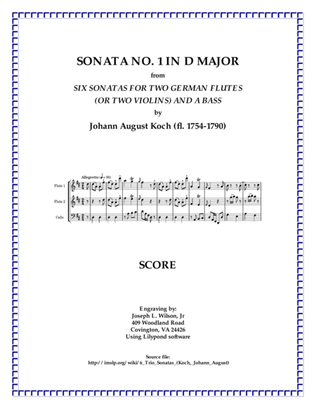 Book cover for Koch Trio Sonata No. 1 in D Major