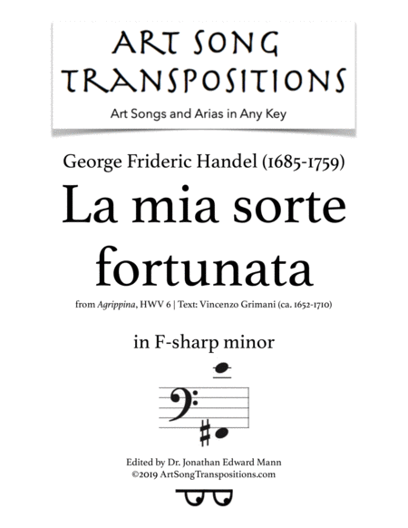 HANDEL: La mia sorte fortunata (transposed to F-sharp minor)