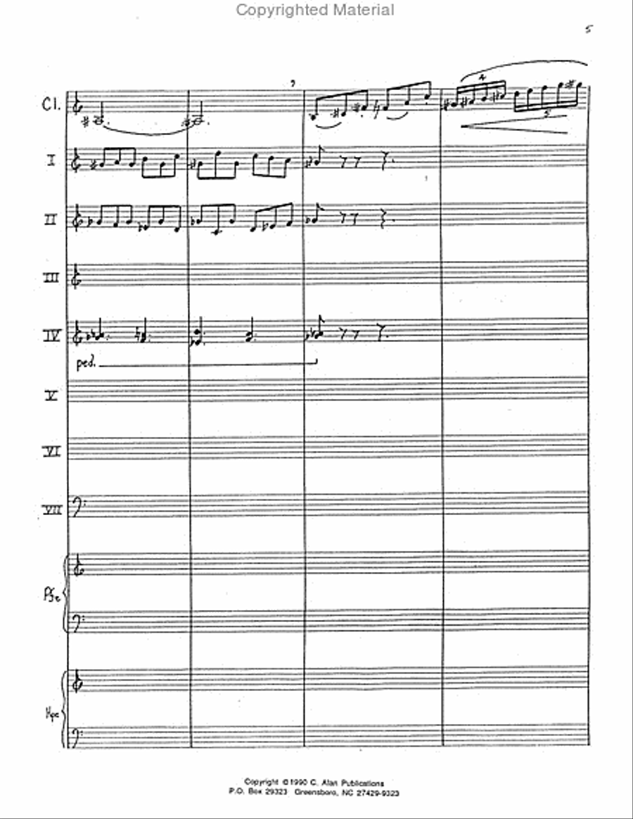 Five Pieces for Clarinet & Percussion Orchestra Percussion Ensemble scores gallery preview page 6