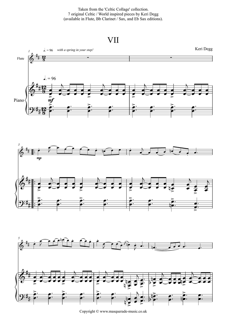 Celtic VII (Flute & Piano) taken from 'Celtic Collage' Flute Solo scores gallery preview page 1