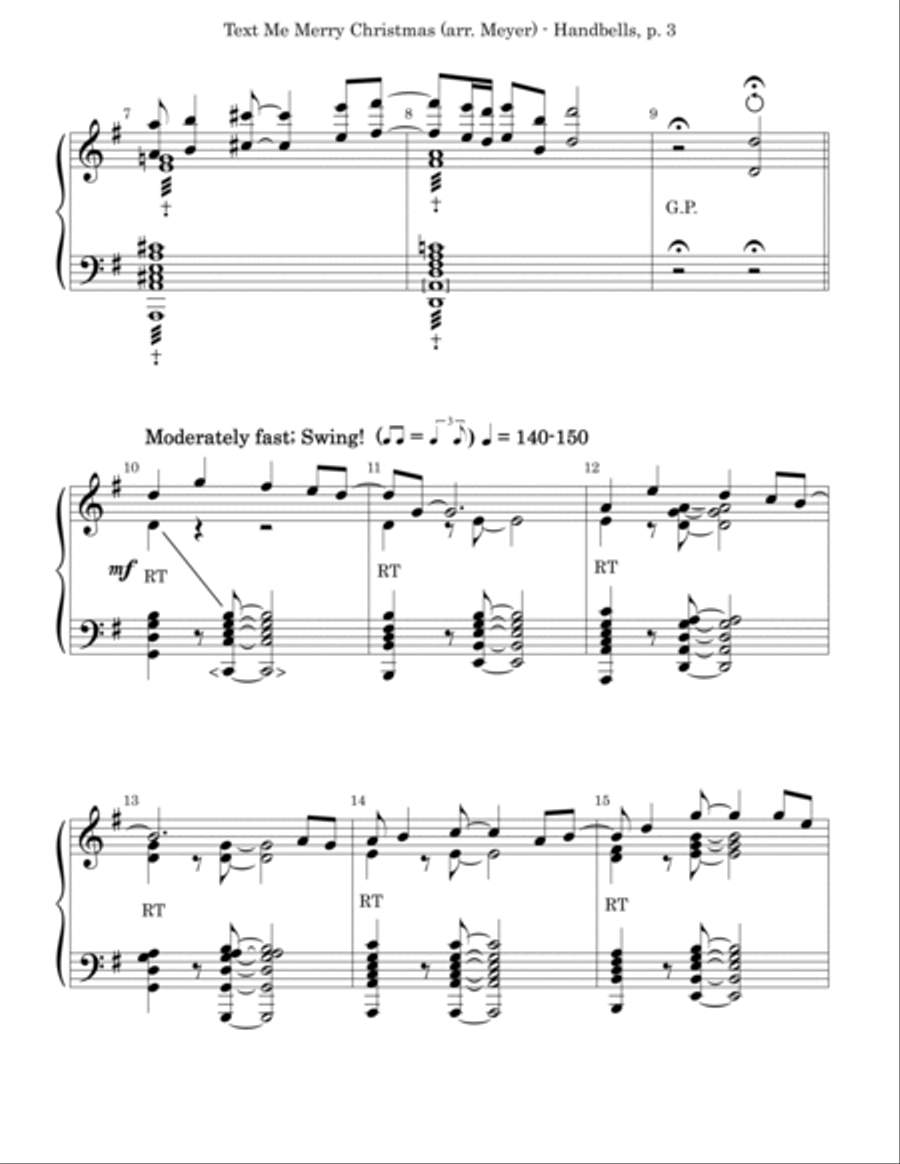 Text Me Merry Christmas Handbell Choir scores gallery preview page 3