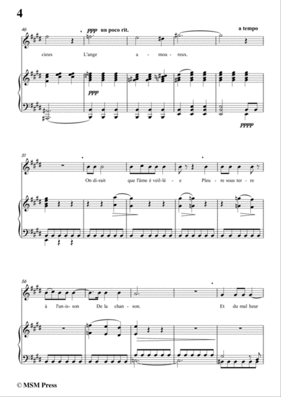 Berlioz-Au Cimetière in E Major,for voice and piano Voice Solo scores gallery preview page 6