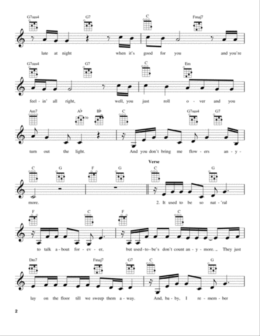 You Don't Bring Me Flowers Ukulele scores gallery preview page 2