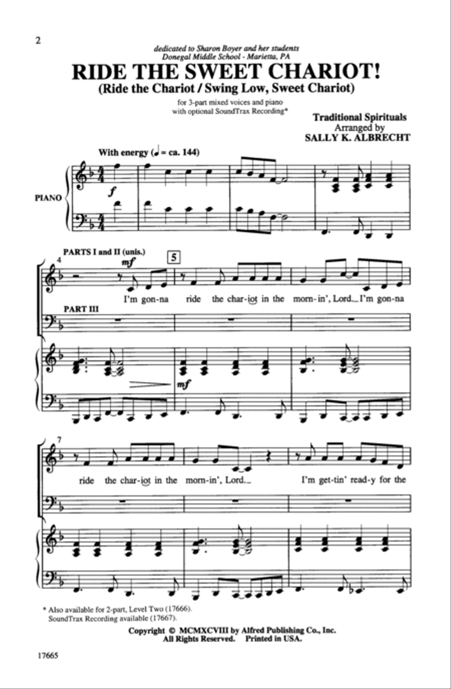 Ride the Sweet Chariot! 3-Part scores gallery preview page 2