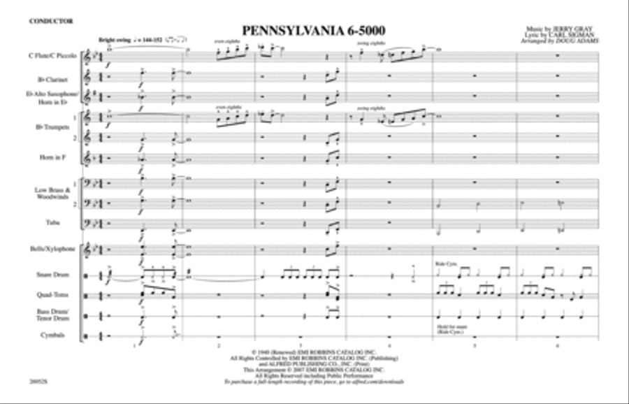 Pennsylvania 6-5000: Score Marching Band scores gallery preview page 1