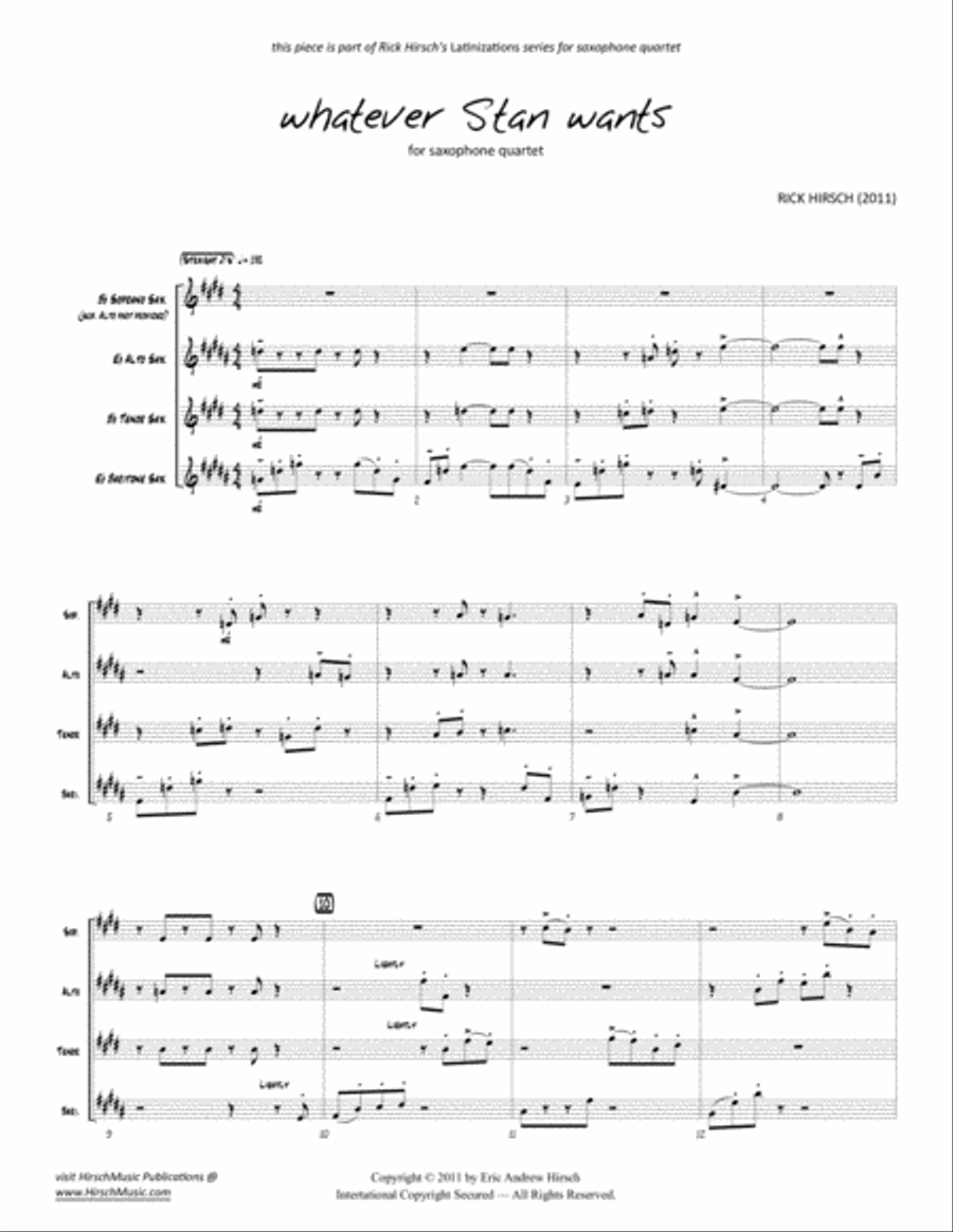 whatever Stan wants Woodwind Quartet scores gallery preview page 3