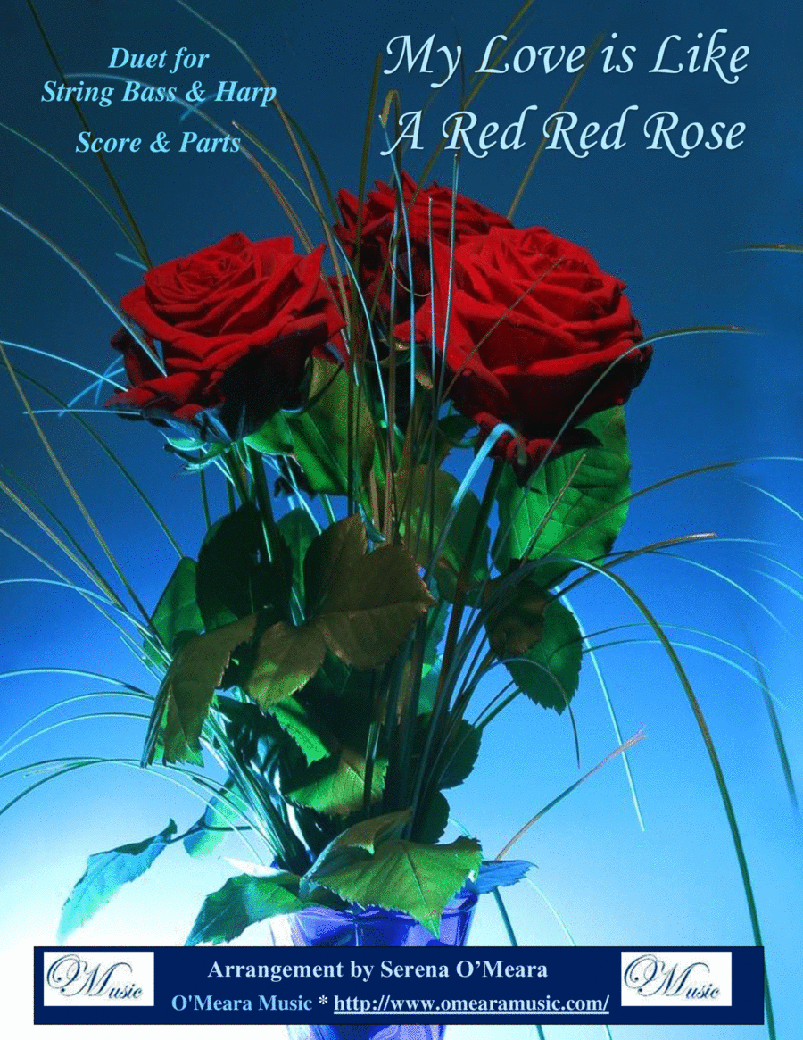 My Love Is Like A Red, Red Rose, Duet for String Bass & Harp String Duet scores gallery preview page 1