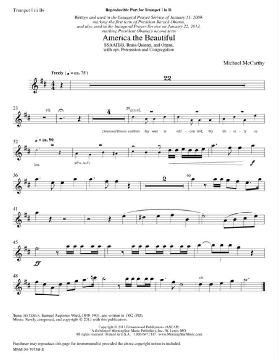 America the Beautiful Choir scores gallery preview page 1