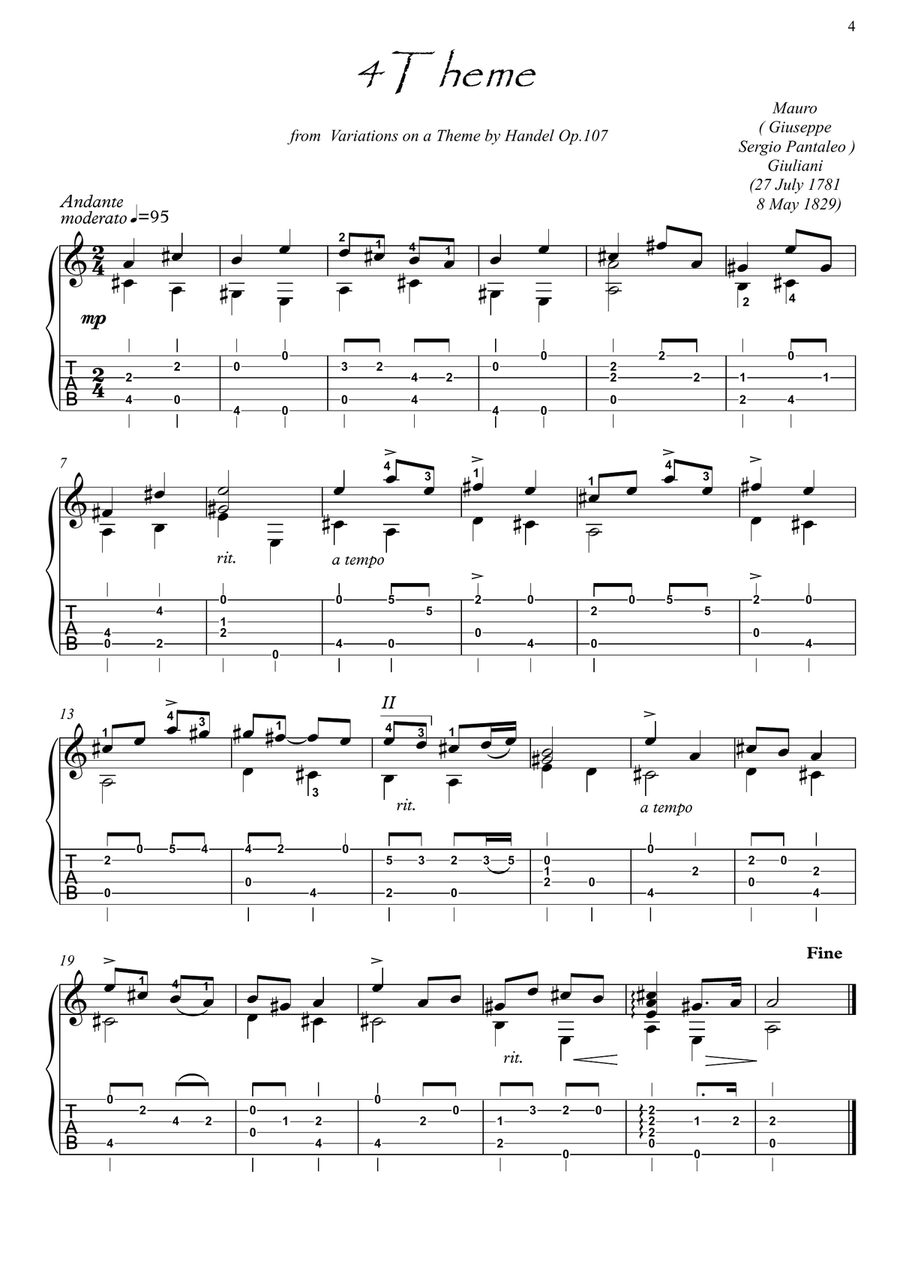 Baroque music for Guitar solo Acoustic Guitar scores gallery preview page 4