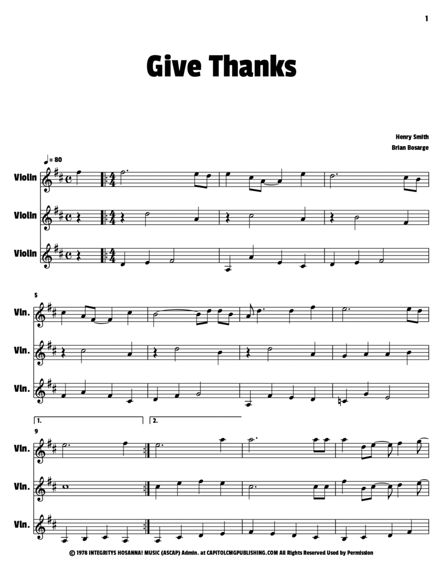 Give Thanks - Score Only Score scores gallery preview page 1