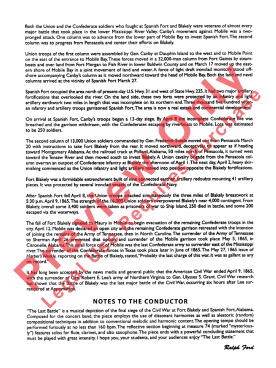 The Last Battle Concert Band scores gallery preview page 3