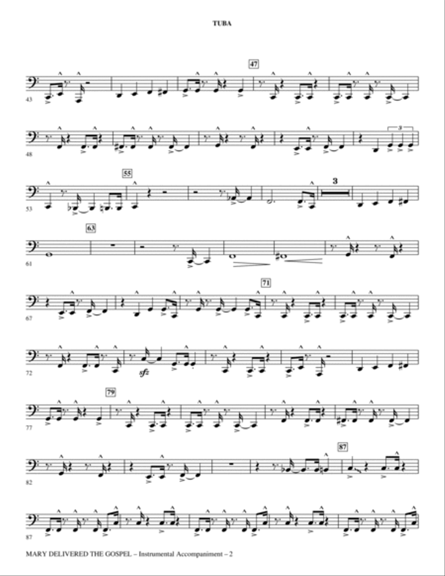 Mary Delivered The Gospel - Tuba Choir scores gallery preview page 2