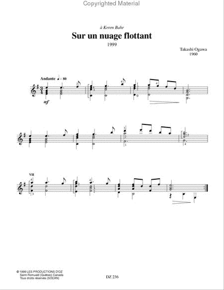 Sur un nuage flottant Classical Guitar scores gallery preview page 2