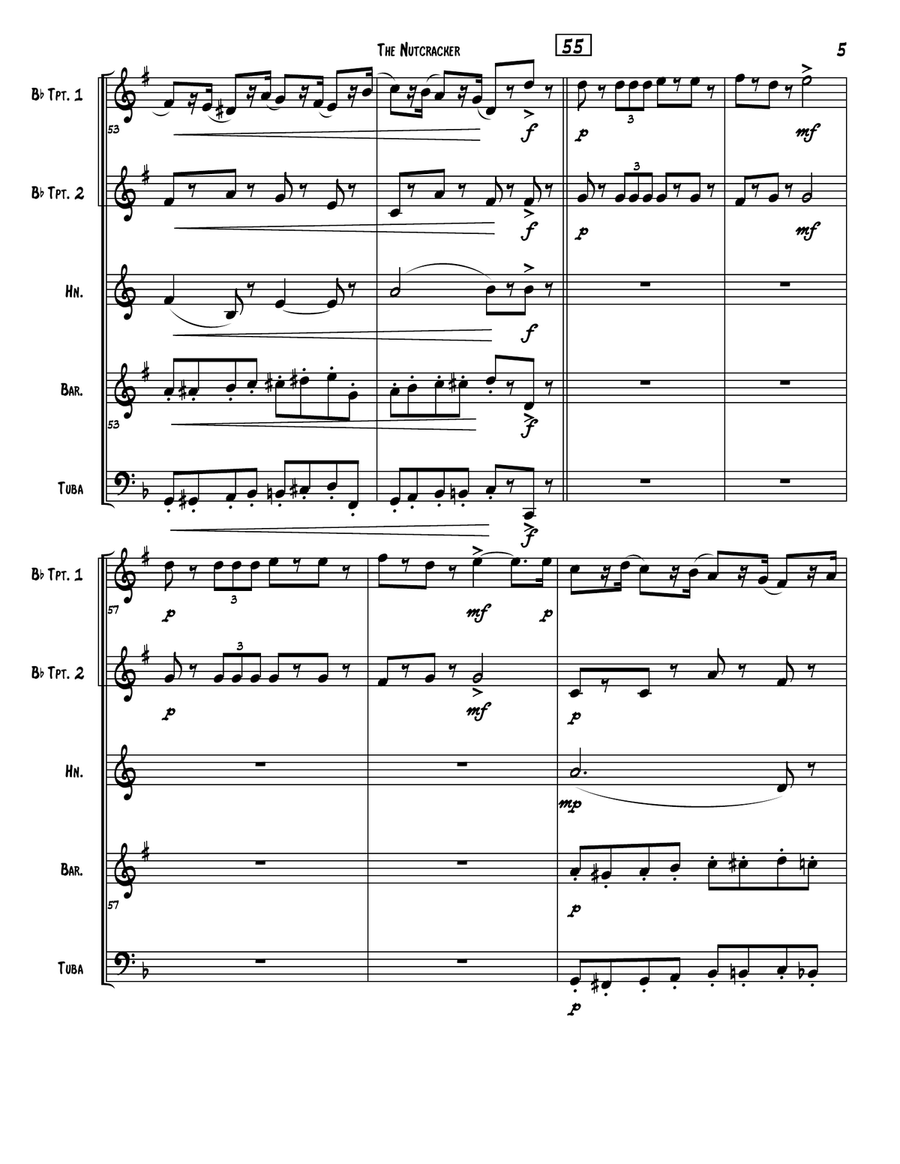 The Nutcracker Brass Quintet scores gallery preview page 5