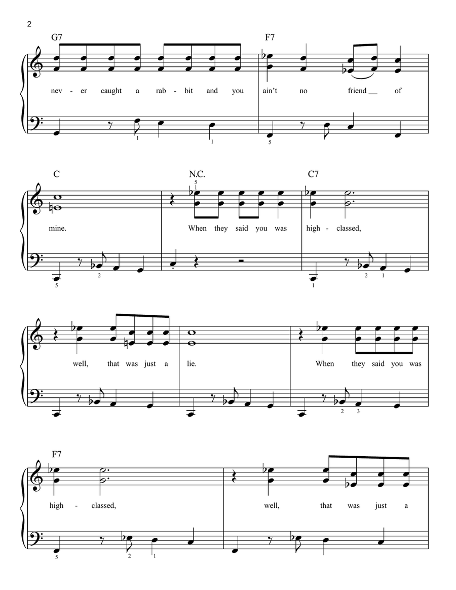 Hound Dog Easy Piano scores gallery preview page 2