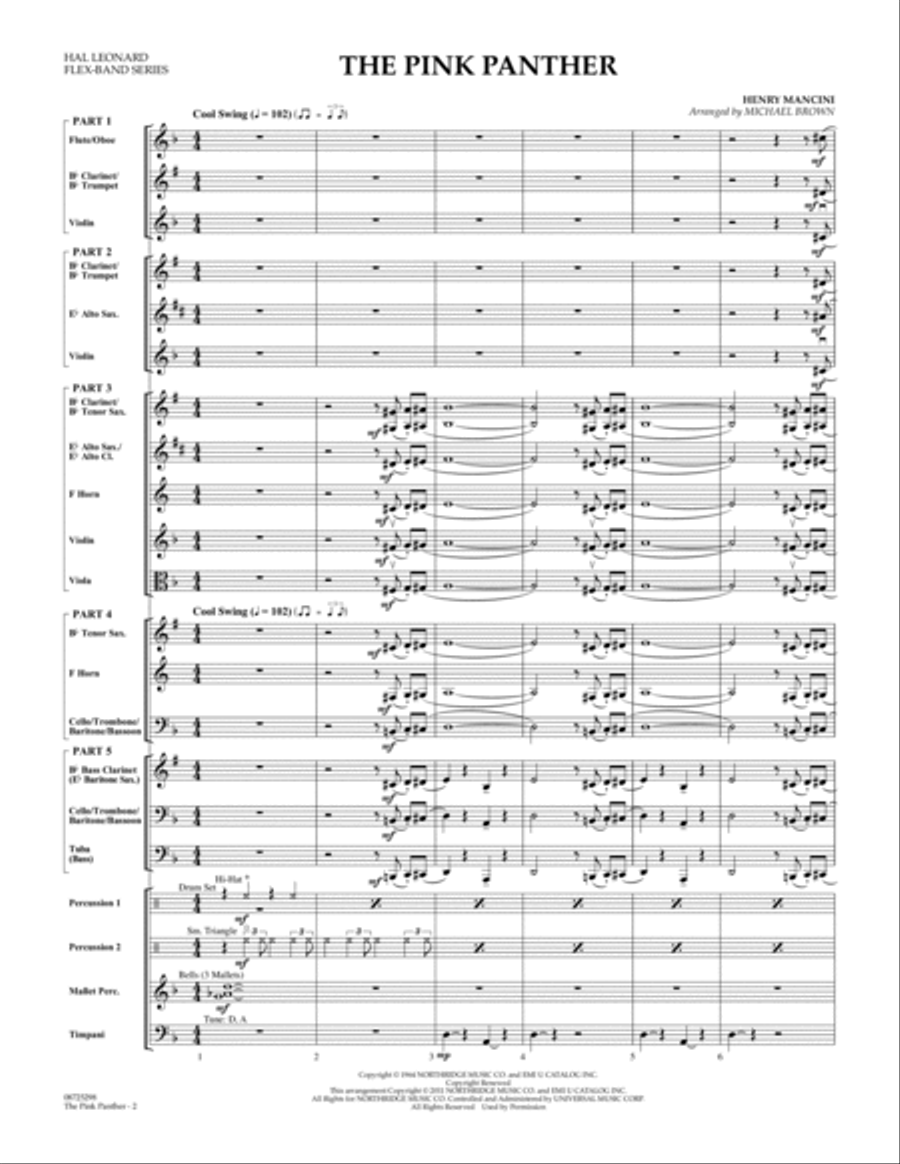 The Pink Panther - Full Score Concert Band scores gallery preview page 2