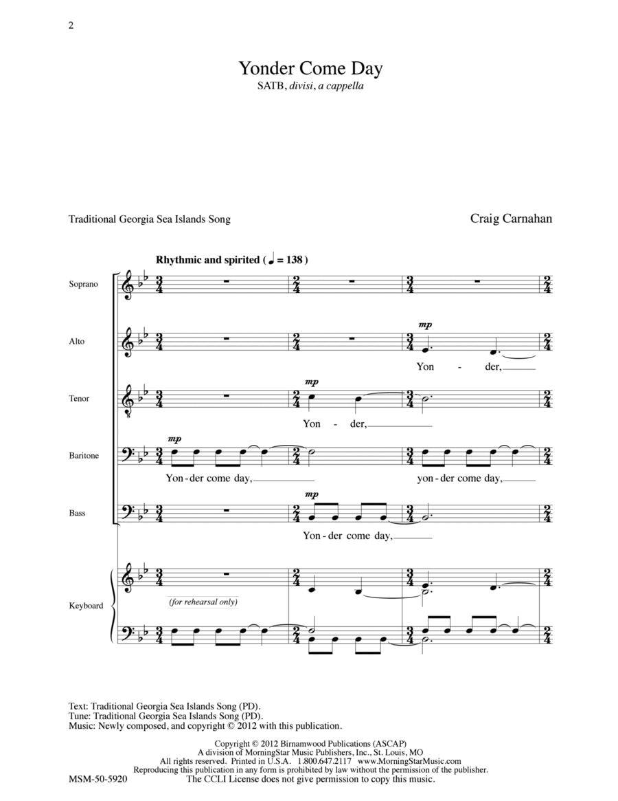 Yonder Come Day Divisi scores gallery preview page 1