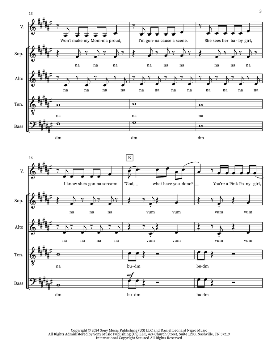 Pink Pony Club Pink Pony Club 4-Part scores gallery preview page 3
