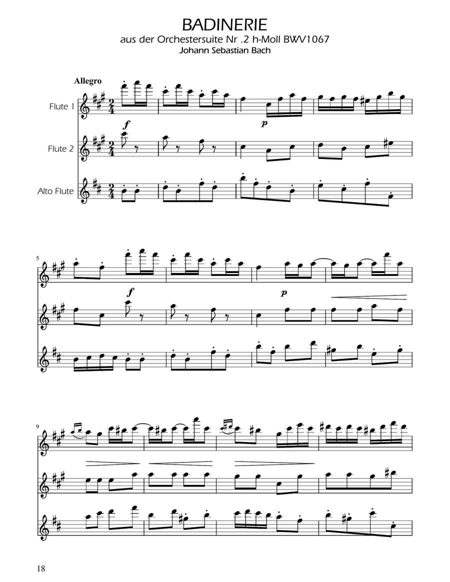 Badinerie - J.S Bach - BWV 1067 - Flute Trio