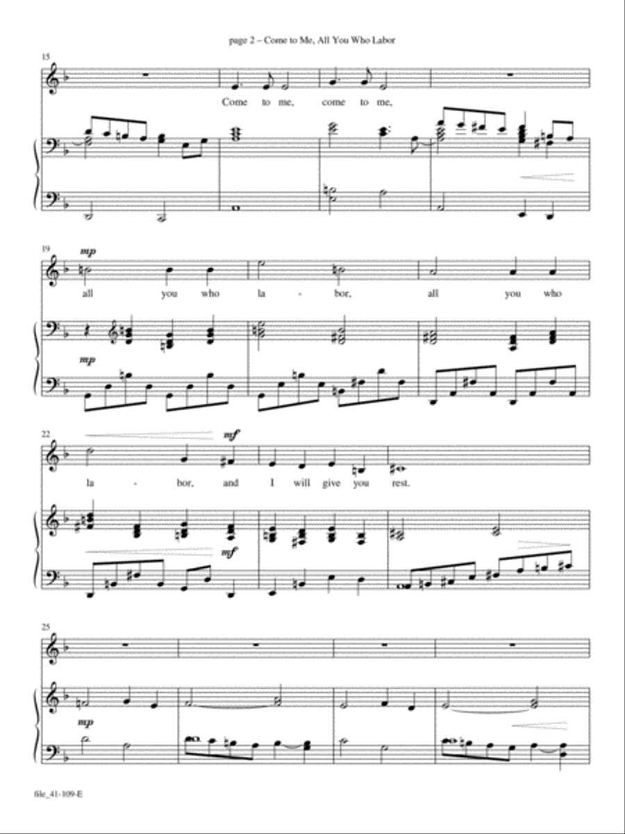 Come to Me, All You Who Labor Voice Solo scores gallery preview page 2