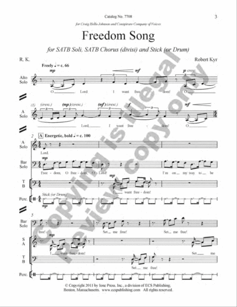 Freedom Song Freedom Song 4-Part scores gallery preview page 2
